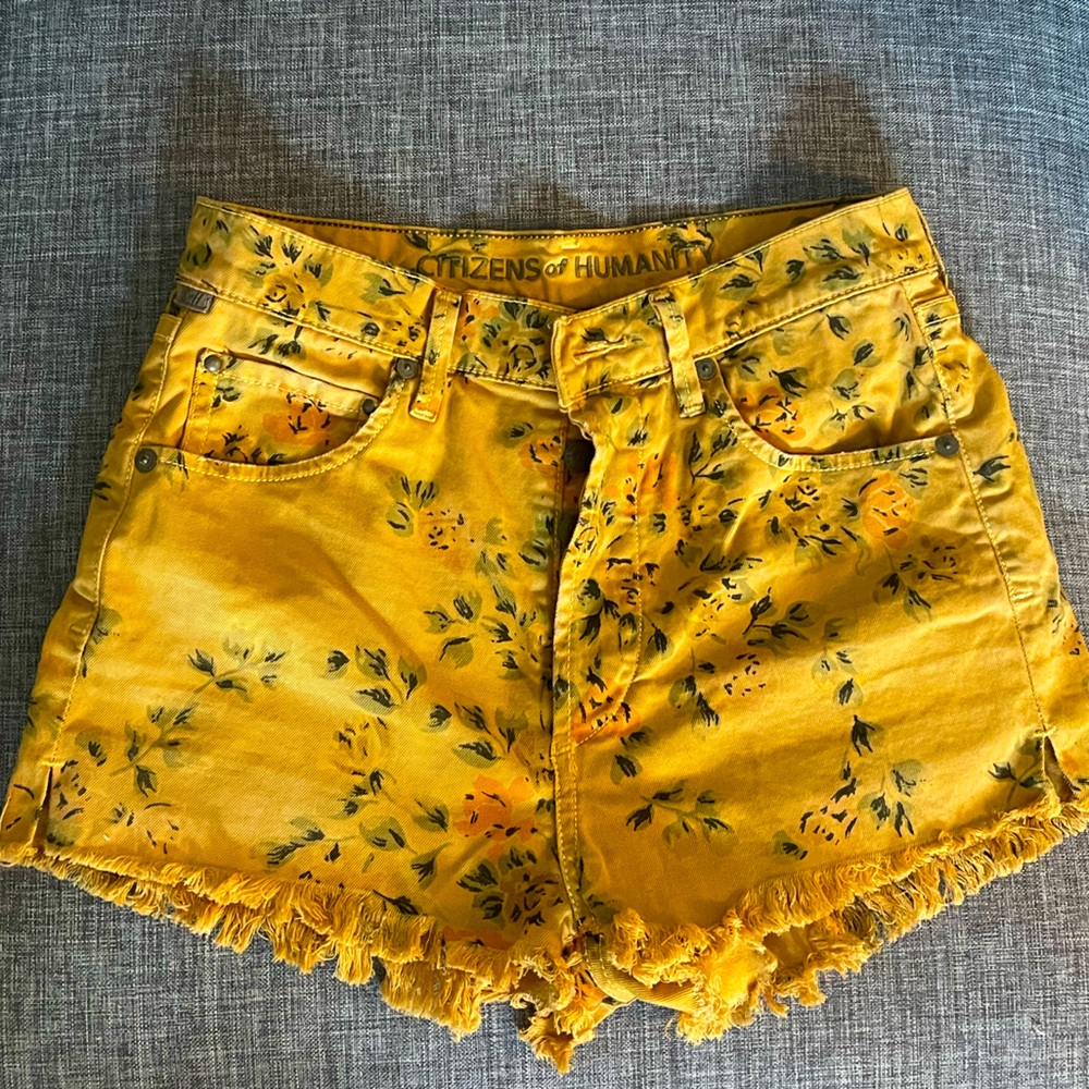 New Citizens of Humanity Flowered Cutoff Shorts